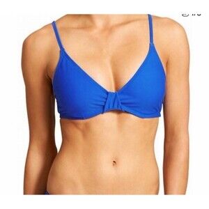 Athleta Swim Bikini Top Blue Leila Size 34 B/C Underwire Cups